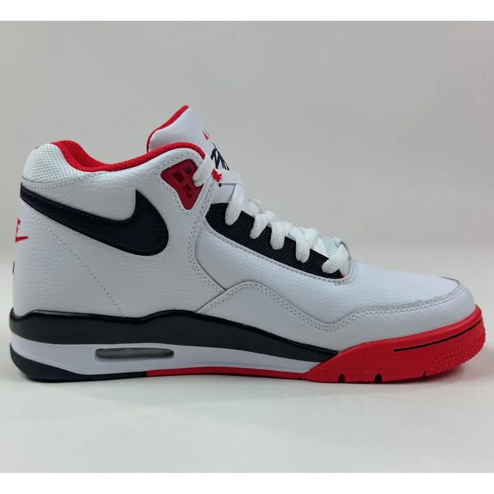 Nike Air Flight Legacy Mens 9 White Black Basketball Shoes Sneakers BQ4212-100 - Picture 5 of 9